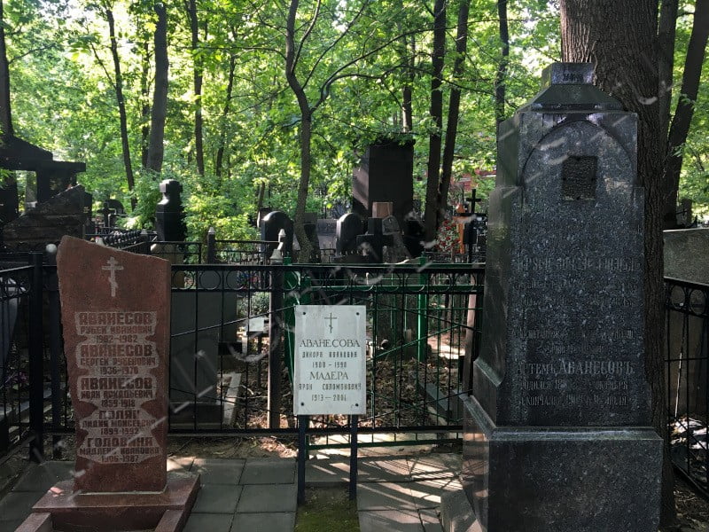Могила Р.И. Аванесова, Л.М. Поляк и их родных на Армянском кладбище