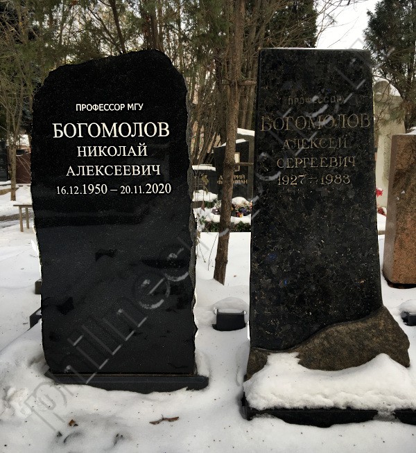 Могила Н.А. Богомолова и его отца на Кунцевском кладбище. Общий вид