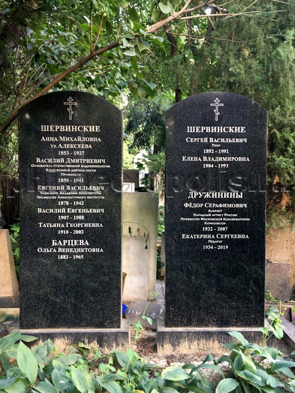 Надгробие на могиле С.В. Шервинского на Новодевичьем кладбище