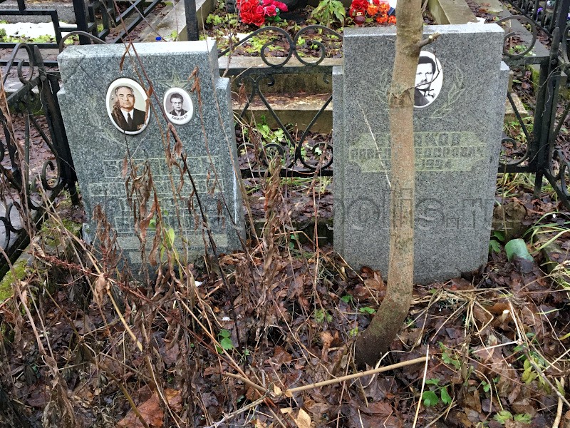 Могила П.Ф. Бабакова и его родных на Хованском Северном кладбище. Общий вид