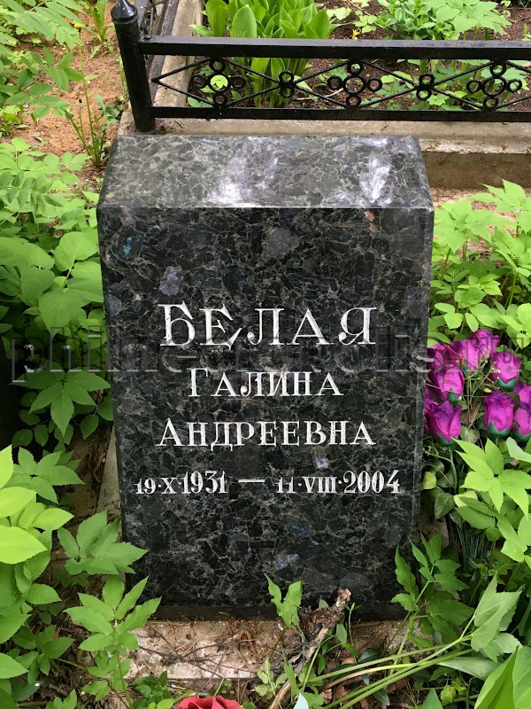 Надгробие на могиле Г.А. Белой на Николо-Архангельском кладбище