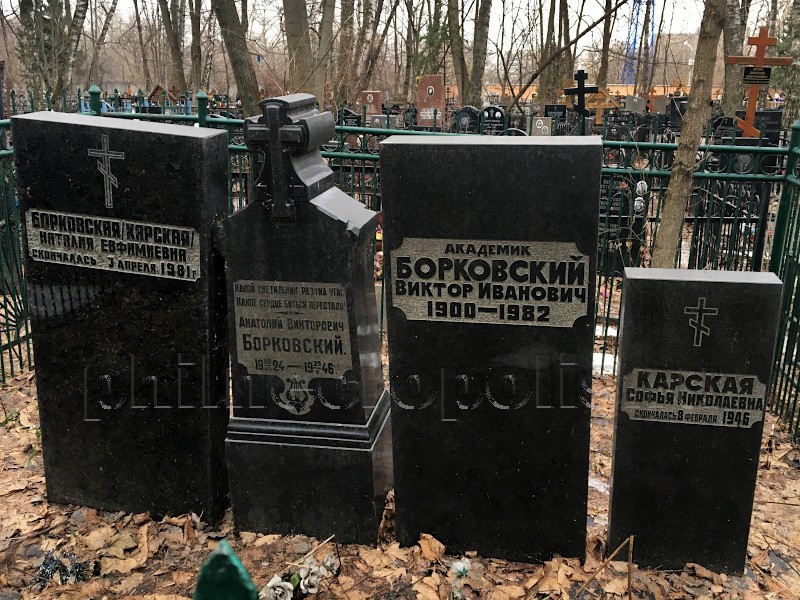 Могила В.И. Борковского и его родных на Головинском кладбище. Общий вид