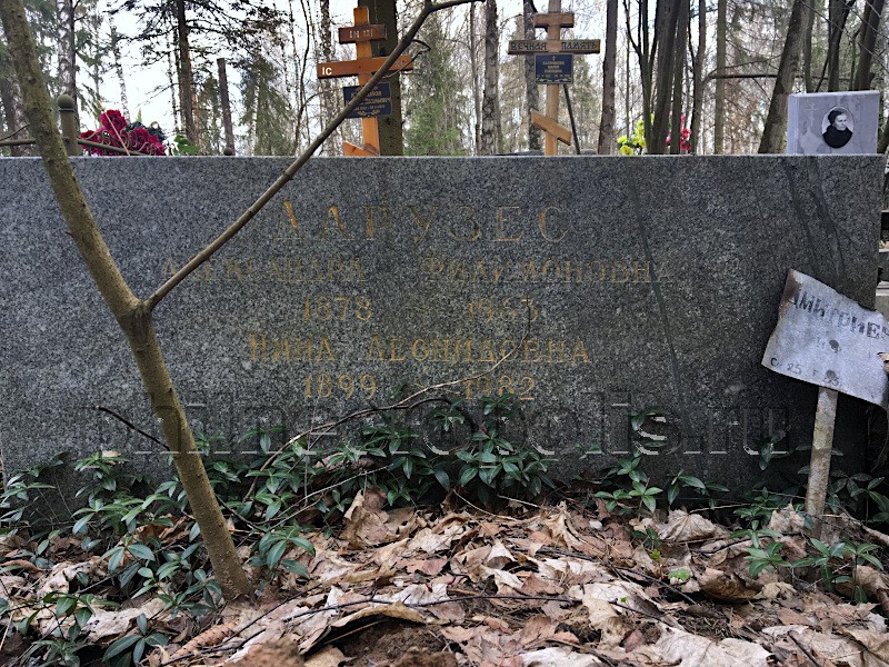 Надгробие на могиле Н.Л. Дарузес на Химкинском кладбище
