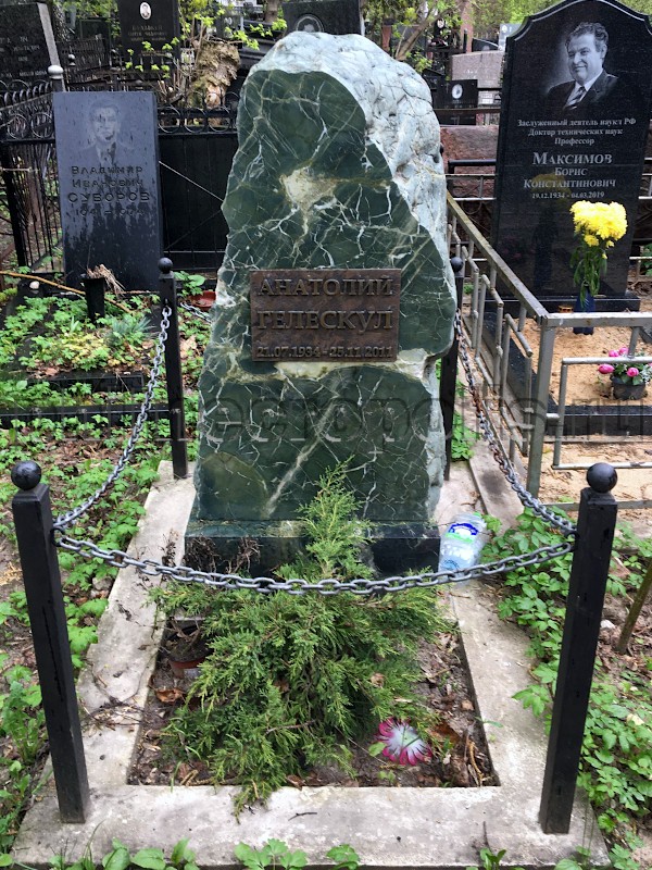 Надгробие на могиле А.М. Гелескула на Введенском кладбище