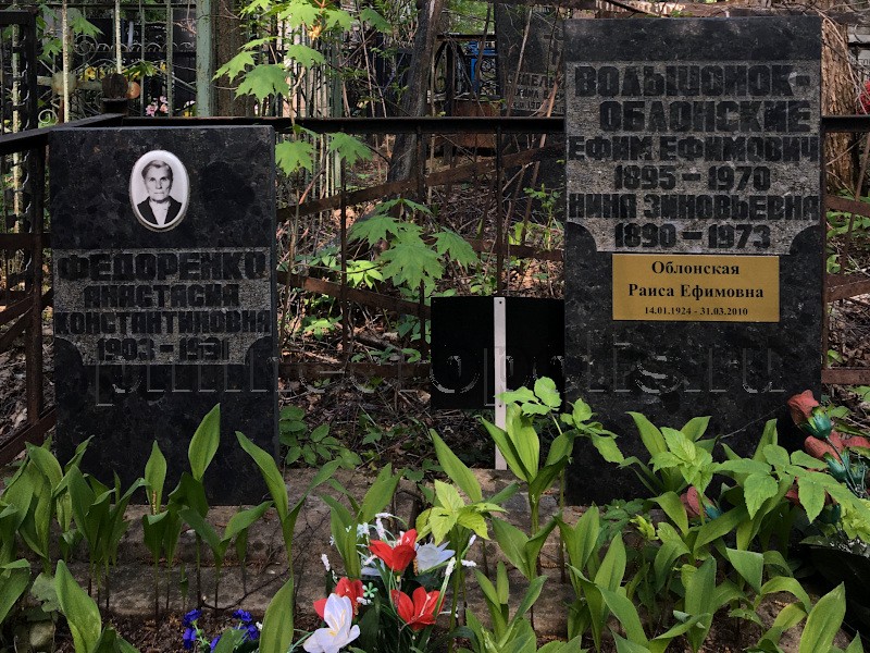 Могила Р.Е. Облонской и ее родных на Химкинском кладбище. Общий вид