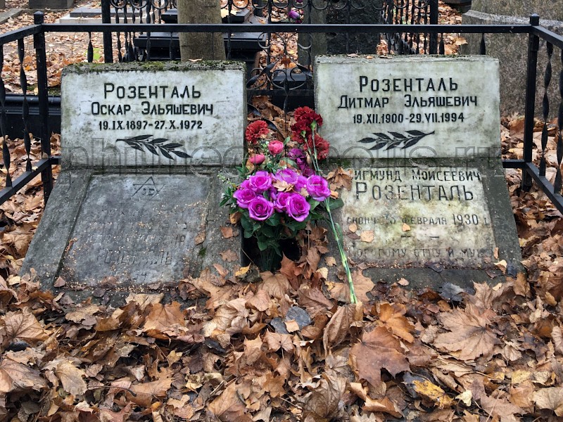 Надгробие на могиле Д.Э. Розенталя на Востряковском Центральном кладбище