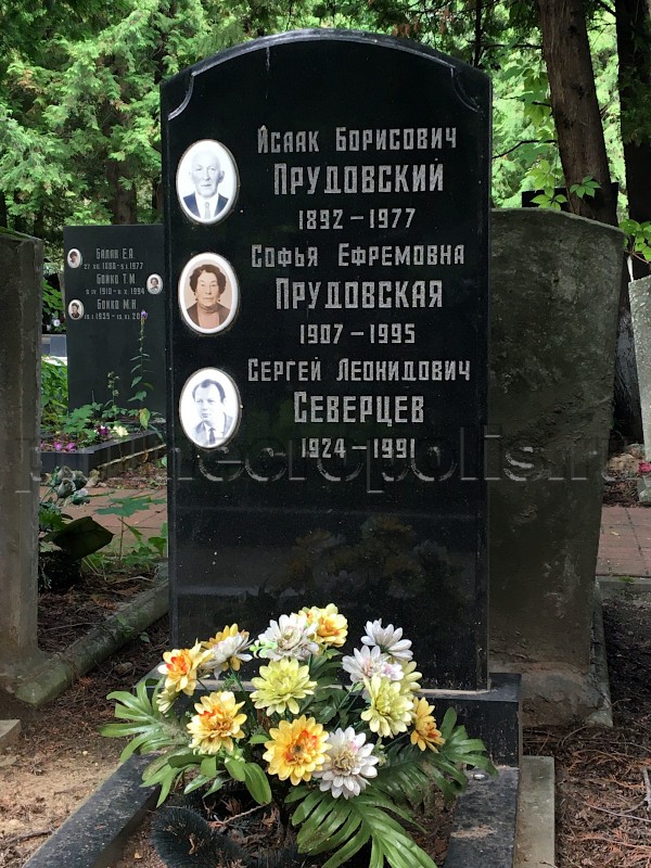 Надгробие на могиле С.Л. Северцева на Головинском кладбище