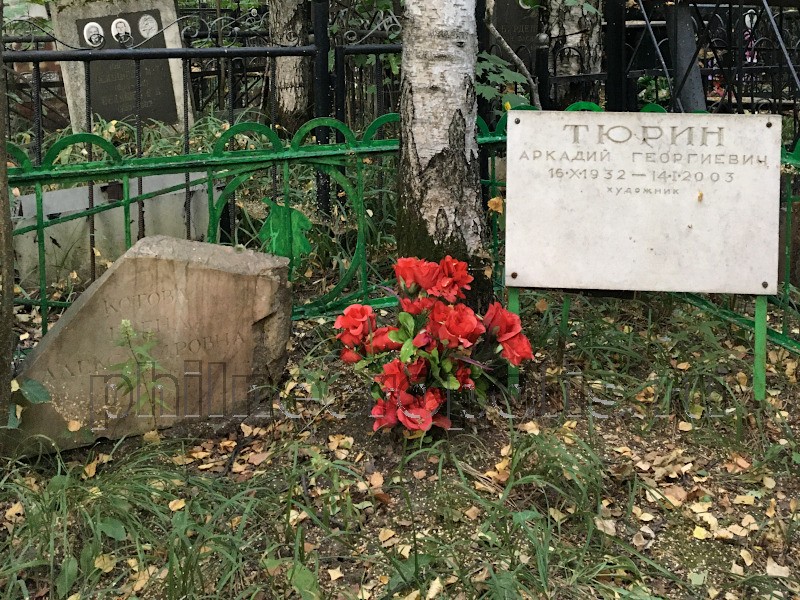 Могила А.Г. Тюрина и его матери на Востряковском Северном кладбище. Общий вид