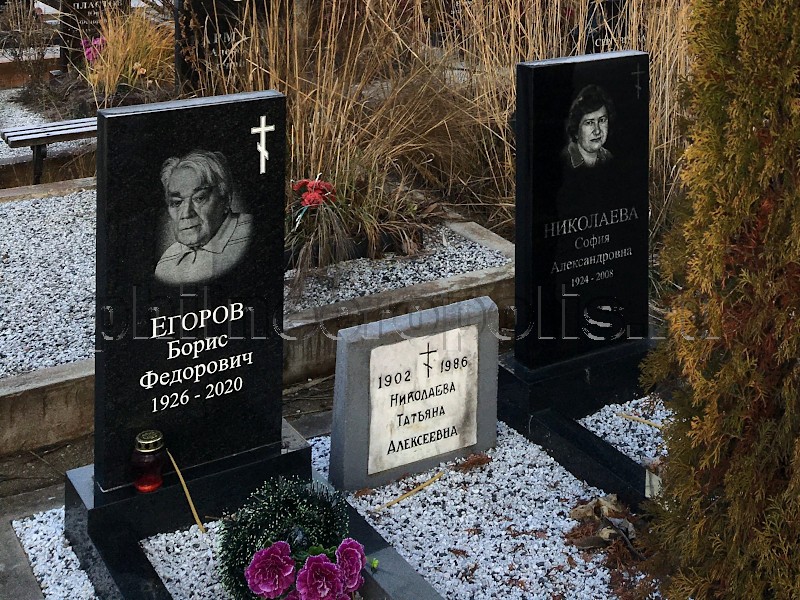 Могила Б.Ф. Егорова и его родных на Южном кладбище (СПб.). Общий вид