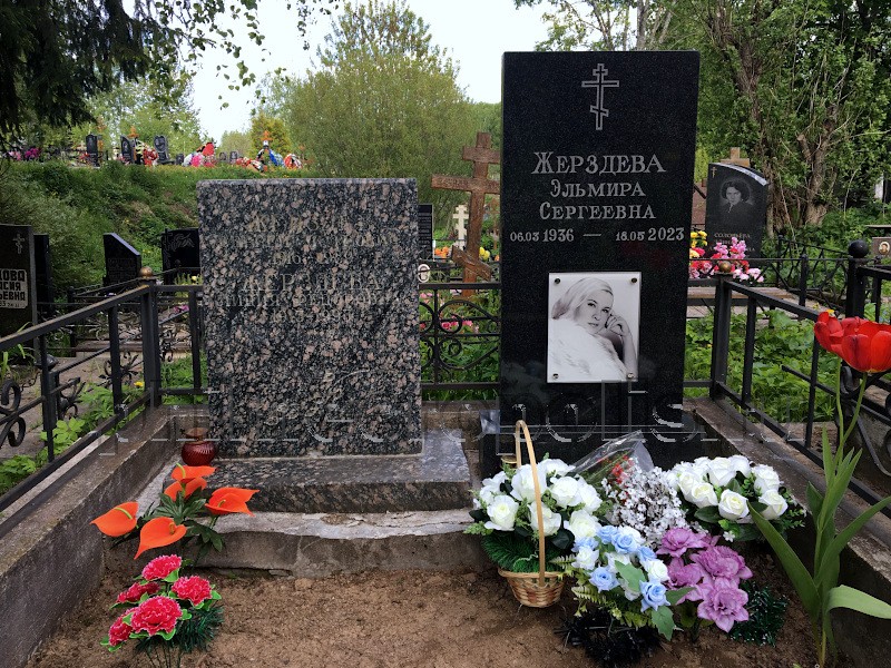 Могила Э.С. Жерздевой и ее родных на Митинском кладбище. Общий вид