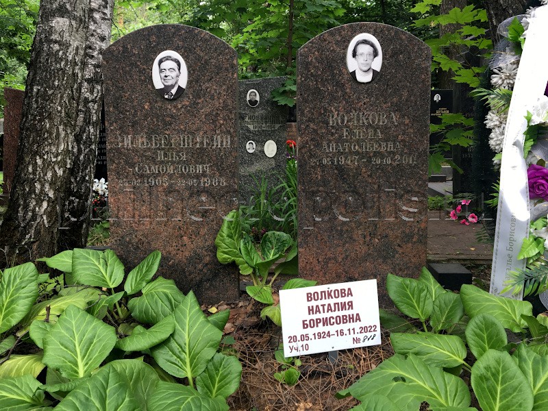Надгробие на могиле И.С. Зильберштейна на Кунцевском кладбище