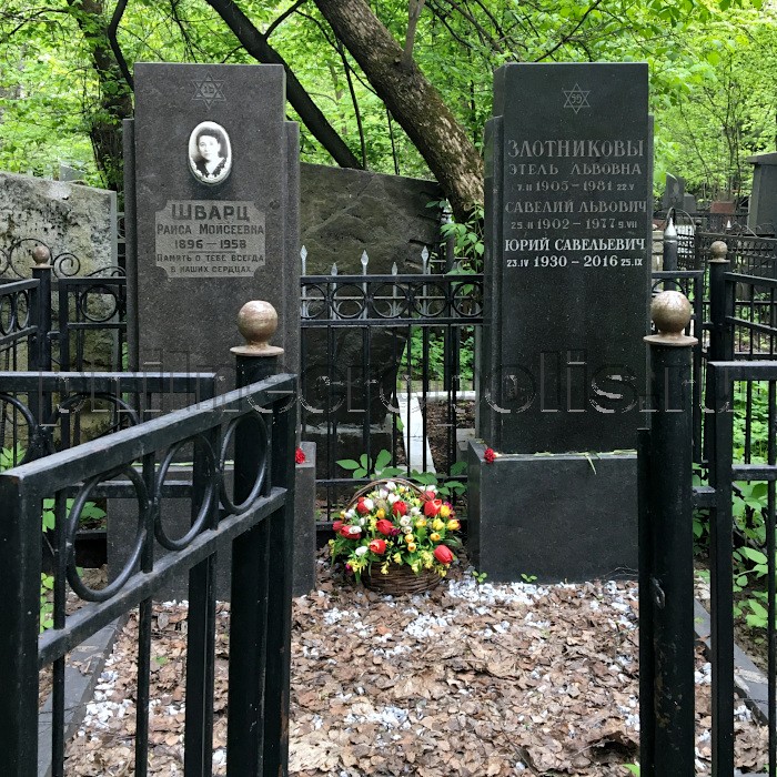 Могила Ю.С. Злотникова и его родных на Востряковском Центральном кладбище. Общий вид